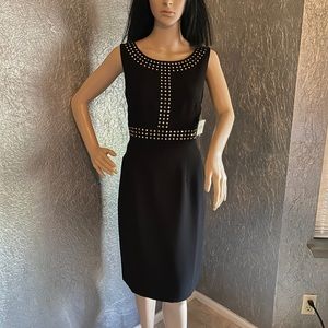 NWT Kasper Sheath embellished bodice w/ gold studs